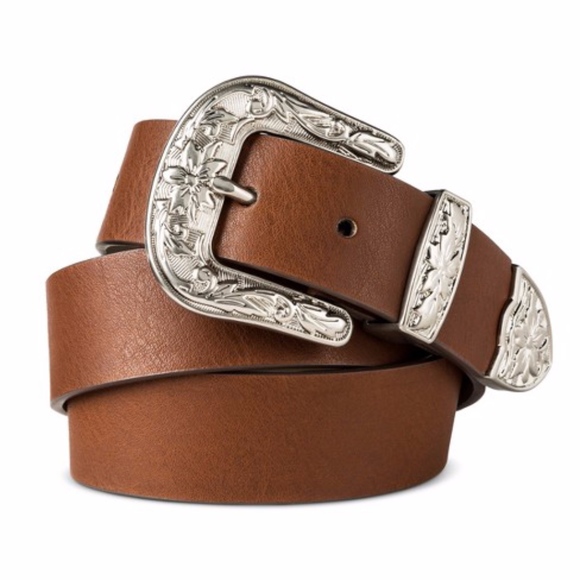 Womens Jean Western Belt Brown Mossimo 